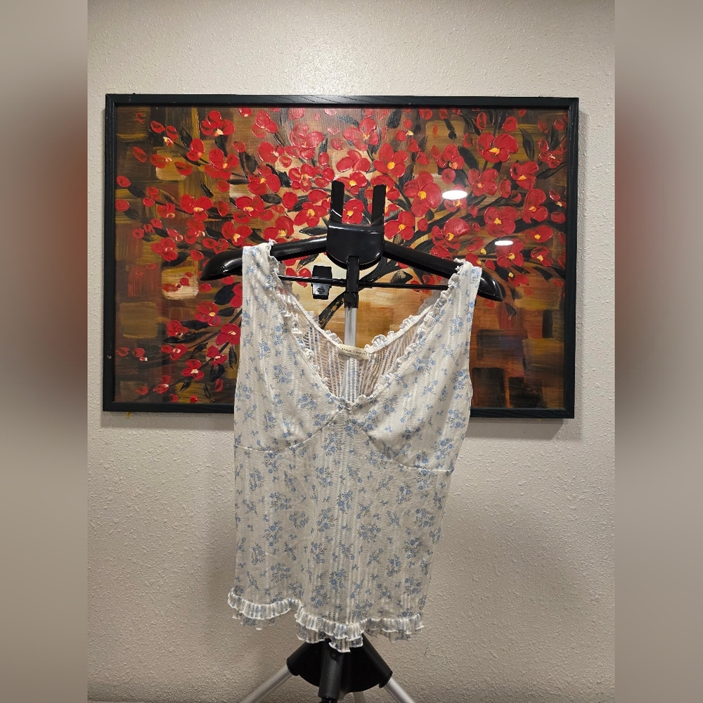 Frankie And Skylaar Sheer Ruffle trim Cami Size XL